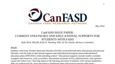 CanFASD Issue Paper: Current Strategies and Educational Supports for Students with FASD