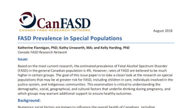 FASD Prevalence in Special Populations