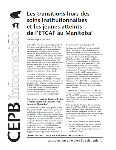 Les transitions hors des soins institutionnalisés et les jeunes atteints de l’ETCAF au Manitoba